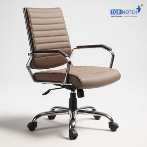 Medium Back Executive Office Chair with PU Chrome Arm, Gas Lift & Leatherette Upholstery – Knee Tilt Mechanism” targeting Rajasthan.