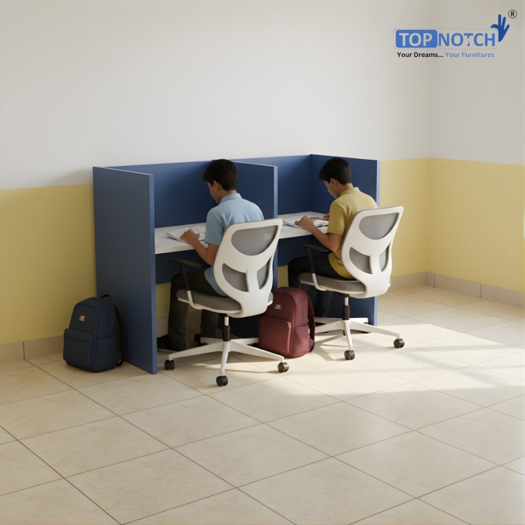Library Reading Table Dimensions Inches 2-Seater Library Reading Table 1800W × 550D × 1200H mm | Dual Student ...